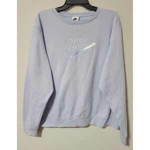 Nike Crewneck Sweatshirt Mens Large Light Blue Swoosh Logo Casual
